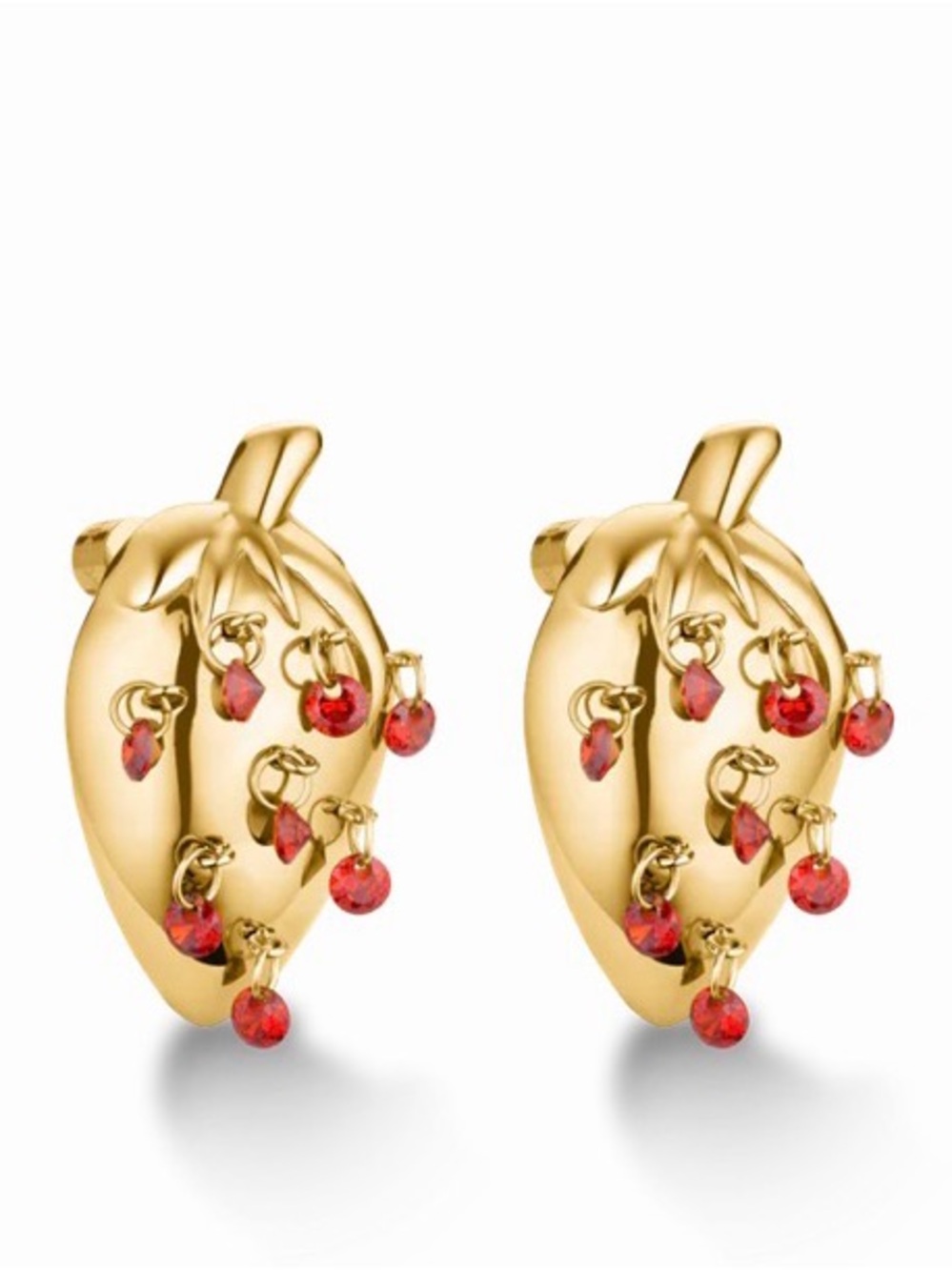 NWT Hey Harper Strawberry Stud Earrings with Red Crystal Accents